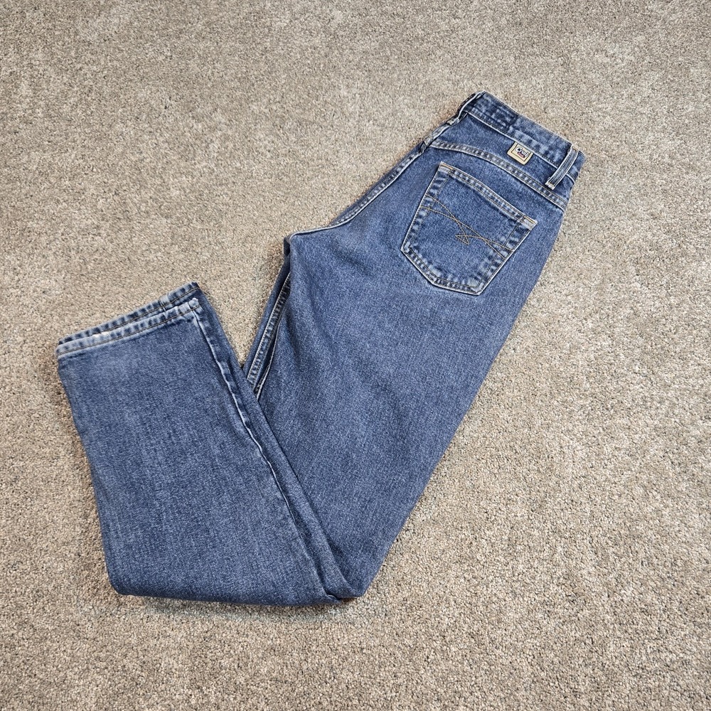 Cruel Girl Low Rise Relaxed Jeans Womens 7 Long Medium Wash Straight Leg Denim